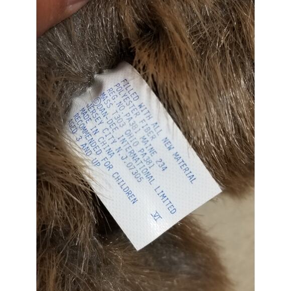 Dan Dee Teddy Bear Brown 9" Plush Toy Stuffed Animal 90's w/ Bow Silk Vintage - Picture 9 of 11